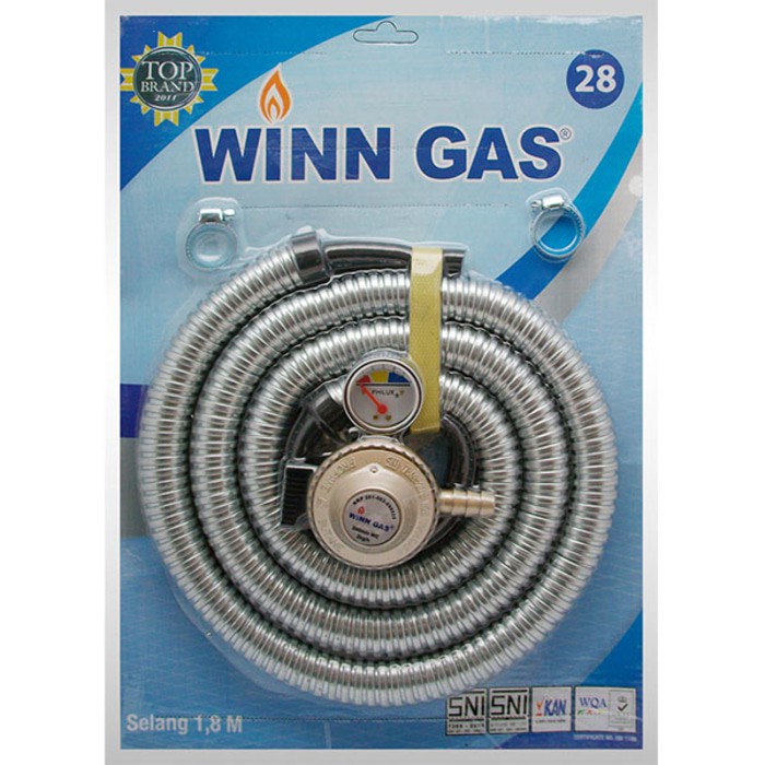 WINN GAS Selang Paket Regulator Panjang Selang 1,8M - Silver ORI