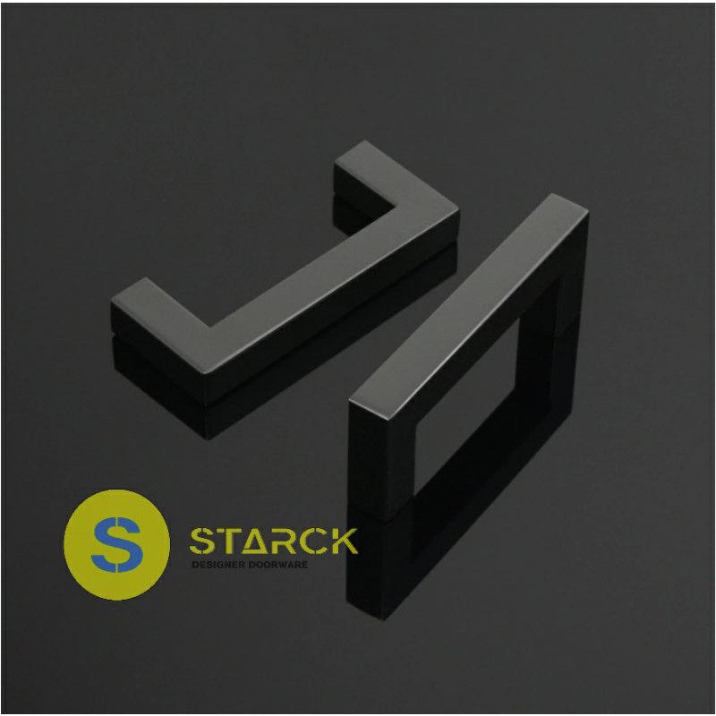 Tarikan laci kotak 64mm stainless hitam minimalis