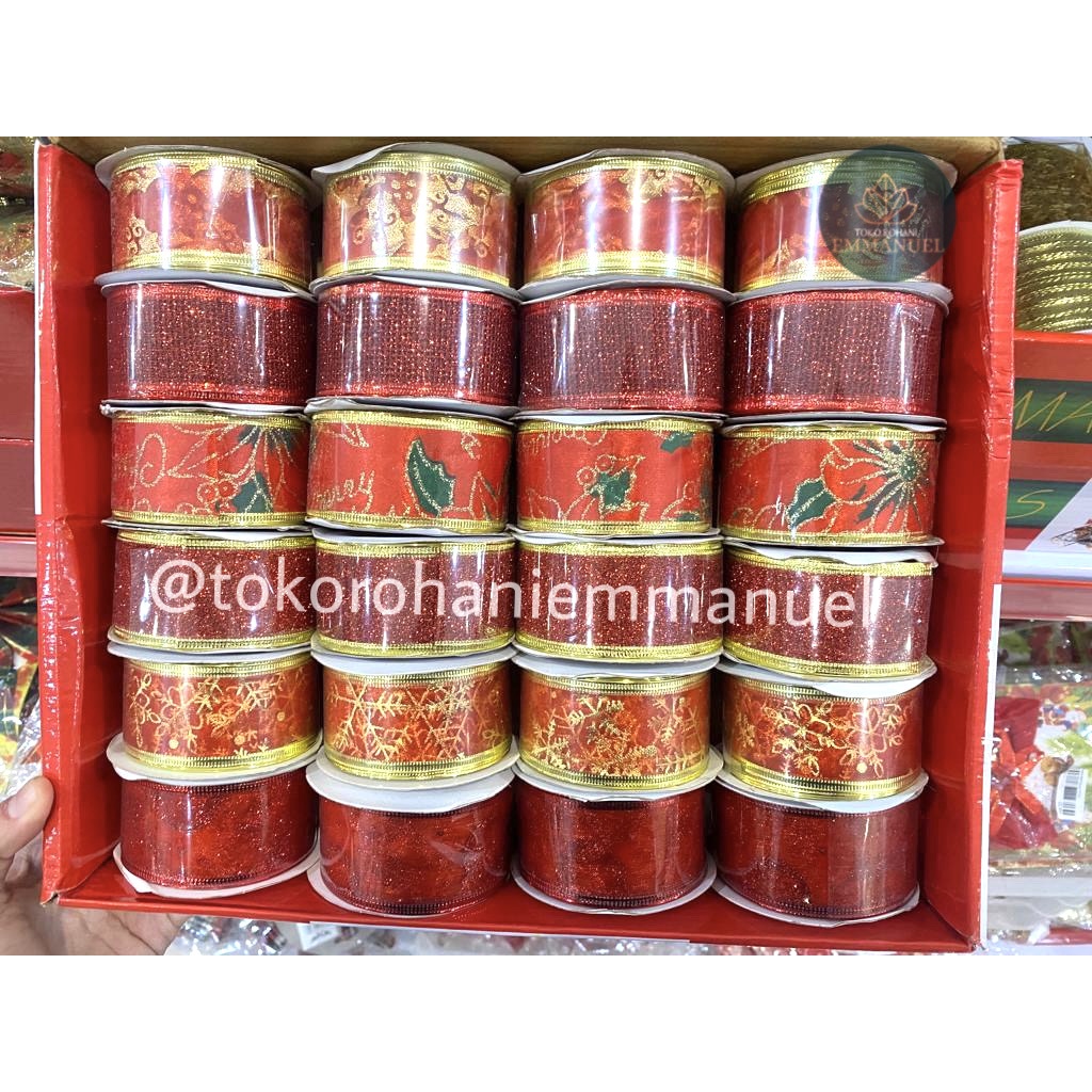 

Pita Roll Natal 3,8 cm Gambar Merah / Dekorasi Natal