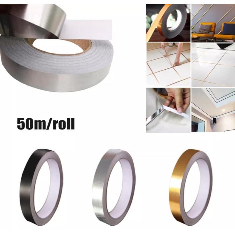 

50METER Gulungan sticker 1cm-10cm pembatas nat keramik 50meter lebar 1cm