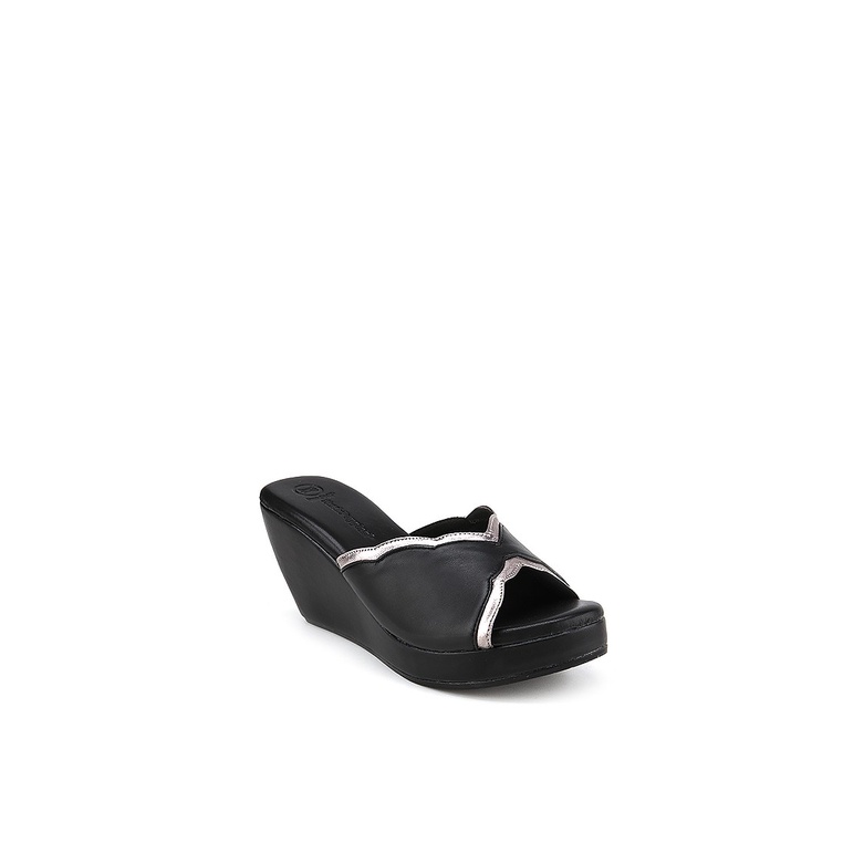 SANDAL WEDGES KULIT HUSH PUPPIES WANITA ORIGINAL TERBARU HITAM HW38