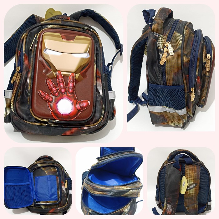 

[GRATIS ONGKIR] Tas Sekolah Anak TK Karakter Ironman 2in1 Tempat Pensil 30cm Import TERJAMIN