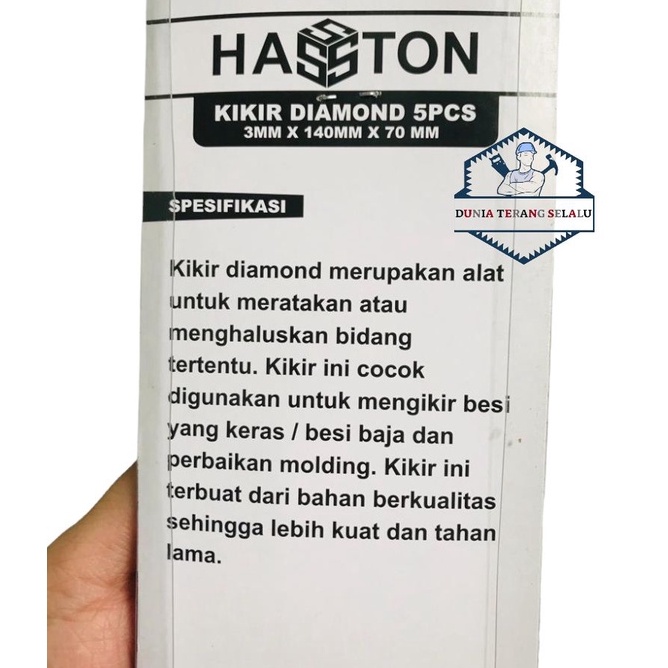 KIKIR DIAMOND Set 5 pcs Set Besi Emas Gundam Mini 3mm - Kikir Set DIAMOND 3x140x70mm - 5Pcs Diamond File Set 1633-001 - HASSTON