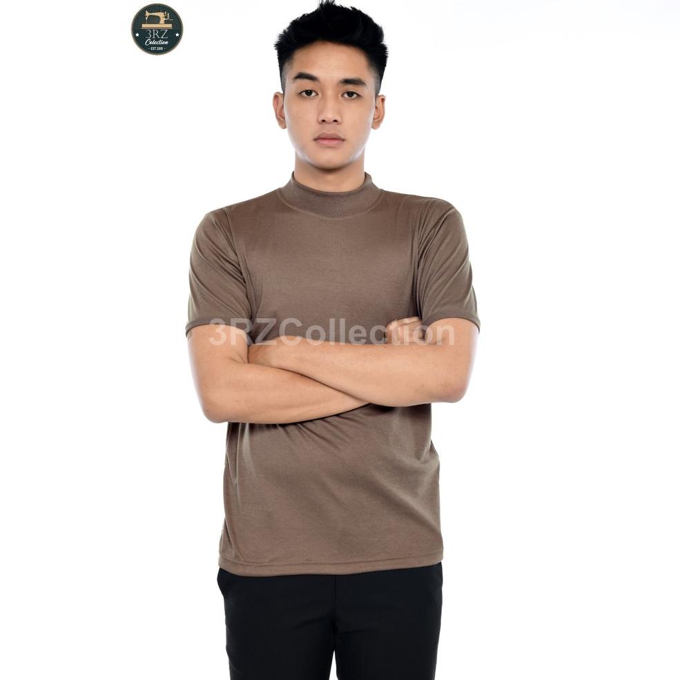 POLISI Satpam Security Kaos Polos Coklat/Putih/Army Kaos Dalaman Leher Panjang Leher Pendek