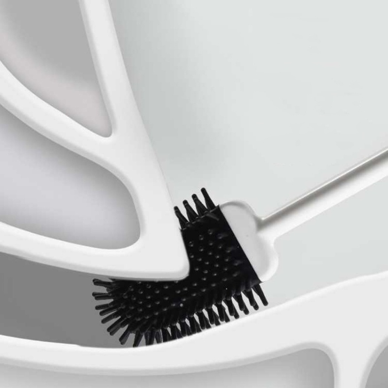 Set Holder Sikat Toilet Bahan Silikon Flexible Tahan Lama Cepat Kering Untuk Kamar Mandi