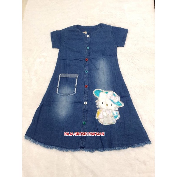 Dress Jeans Anak Premium Usia 5-10 Thn / Non Kerah