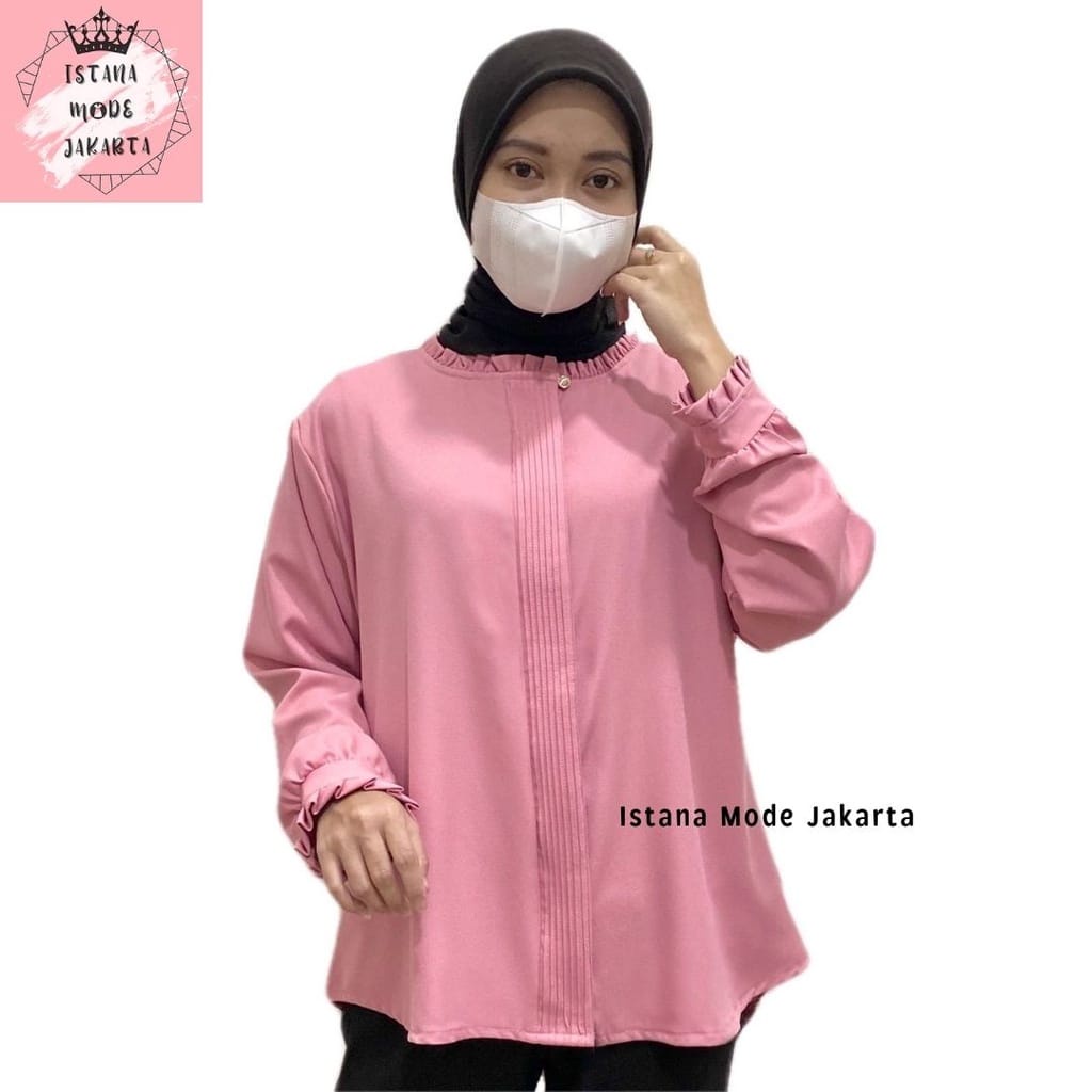 ISTANA MODE JAKARTA Lilac baju atasan wanita terbaru blouse korean style blouse wanita lengan panjang-LD110 DUSTY
