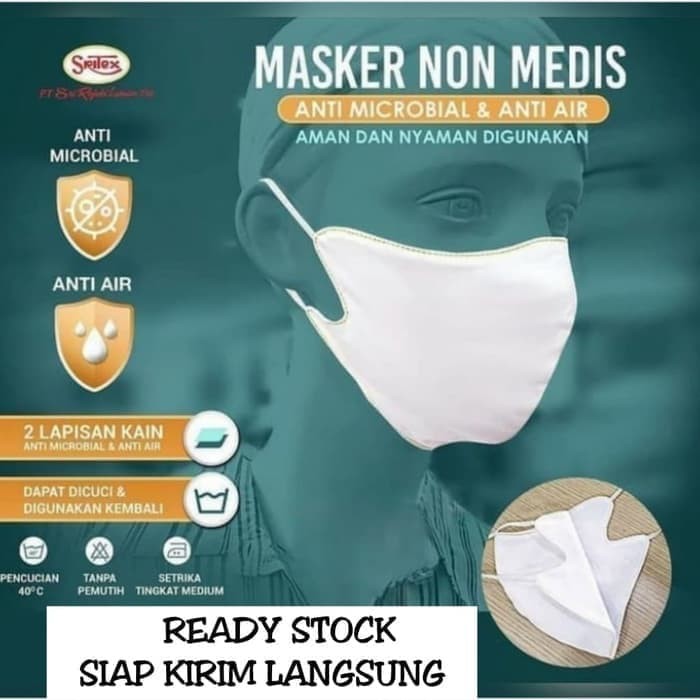 MASKER SRITEX NON MEDIS 2 LAPISAN BISA DICUCI/ MASKER NON MEDIS ANTI MICROBIAL DAN ANTI AIR