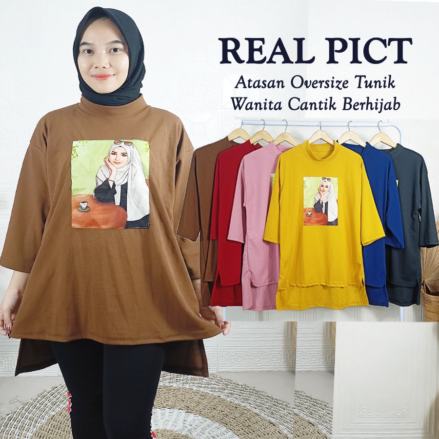 ATASAN OVERSIZE WANITA CANTIK BERHIJAB TUNIK BLOUSE CARLINA