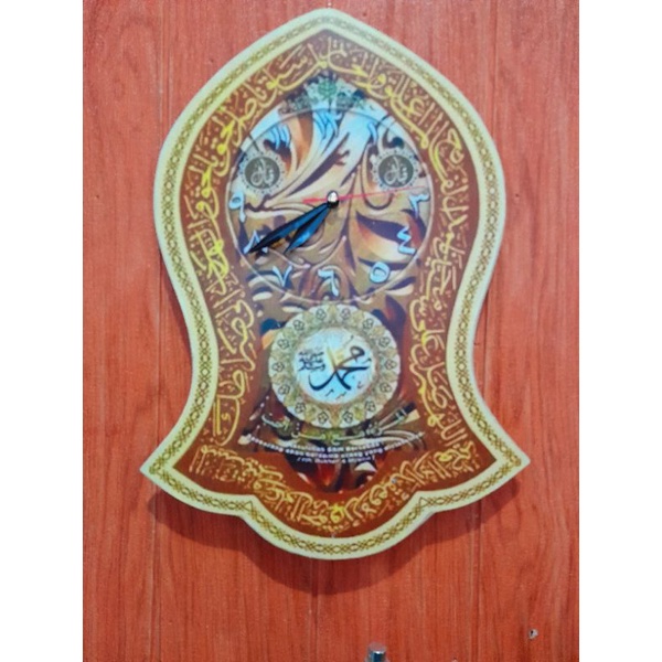hiasan dinding jam kaligrafi islami