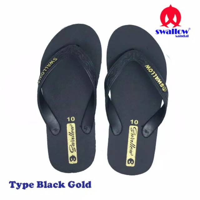Sandal Swallow Black Gold