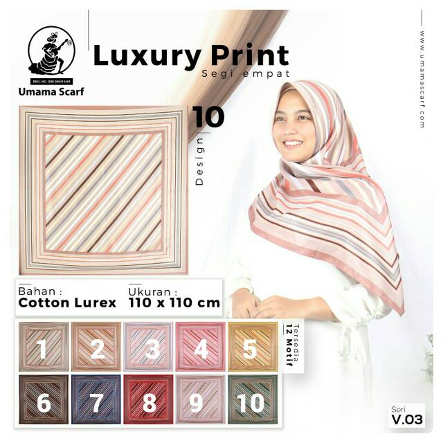 Hijab Square Segiempat Motif UMAMA Luxury Print Design 10