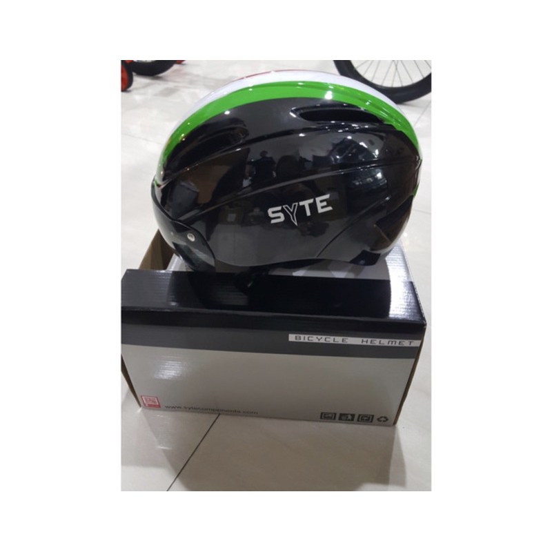 helm sepeda dari pacific Syte ST F 170 F170 F-170 in mold with glasses half face