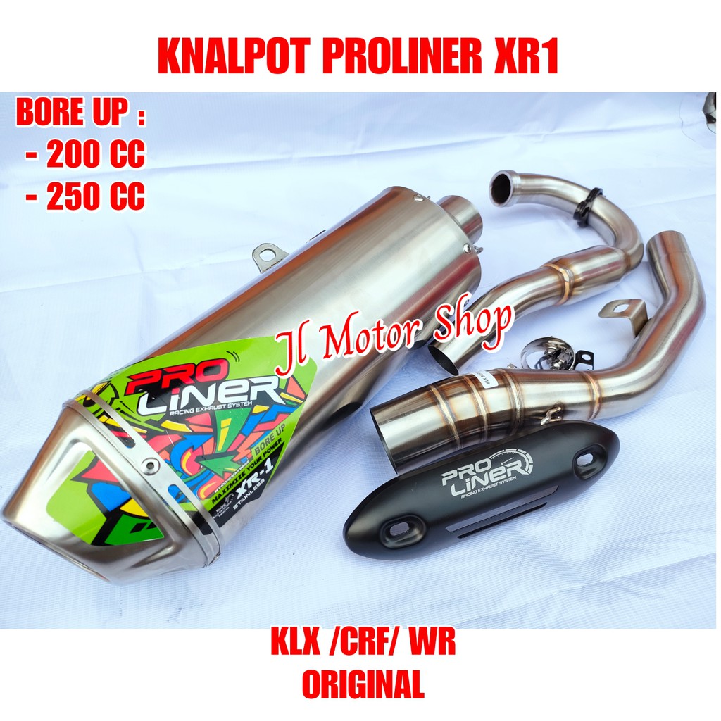 Knalpot Pro Liner Proliner XR1 XR-1 KLX 150 D-Tracker CRF 150 WR155 CRF150 BORE UP 200 250 CC