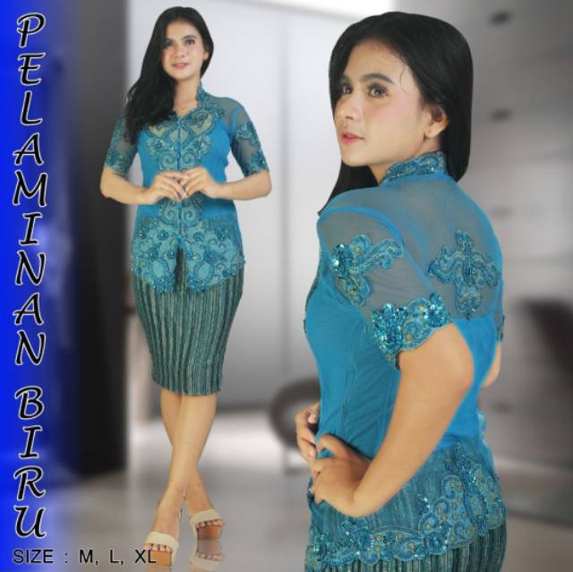 Komplit Stelan kebaya bordir BTP Original Butik