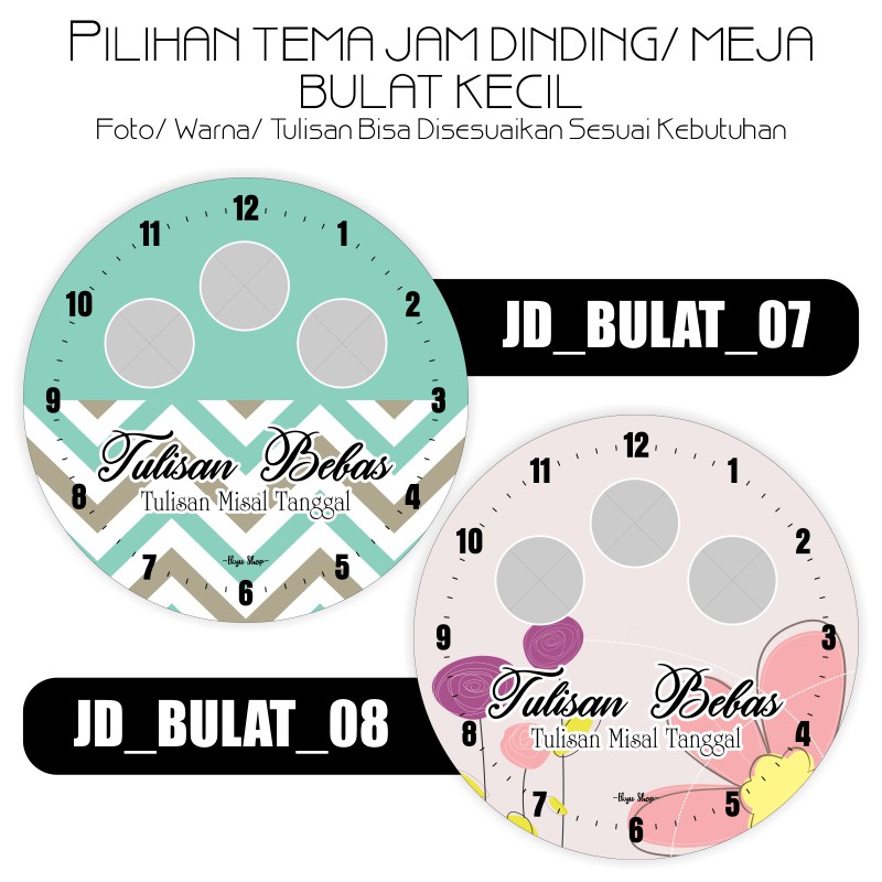 JAM DINDING ATAU JAM MEJA CUSTOM BULAT KECIL