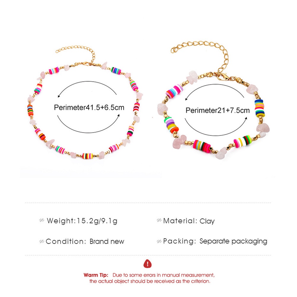 Bohemian Clay Necklaces Creative Personality Gravel Stitching Necklace Female Fashion All-match Bracelet