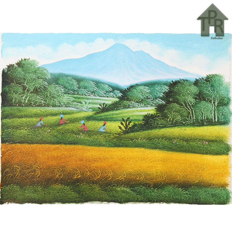 Lukisan Tangan - Panen Raya Naturalist Landscape 40x30cm.