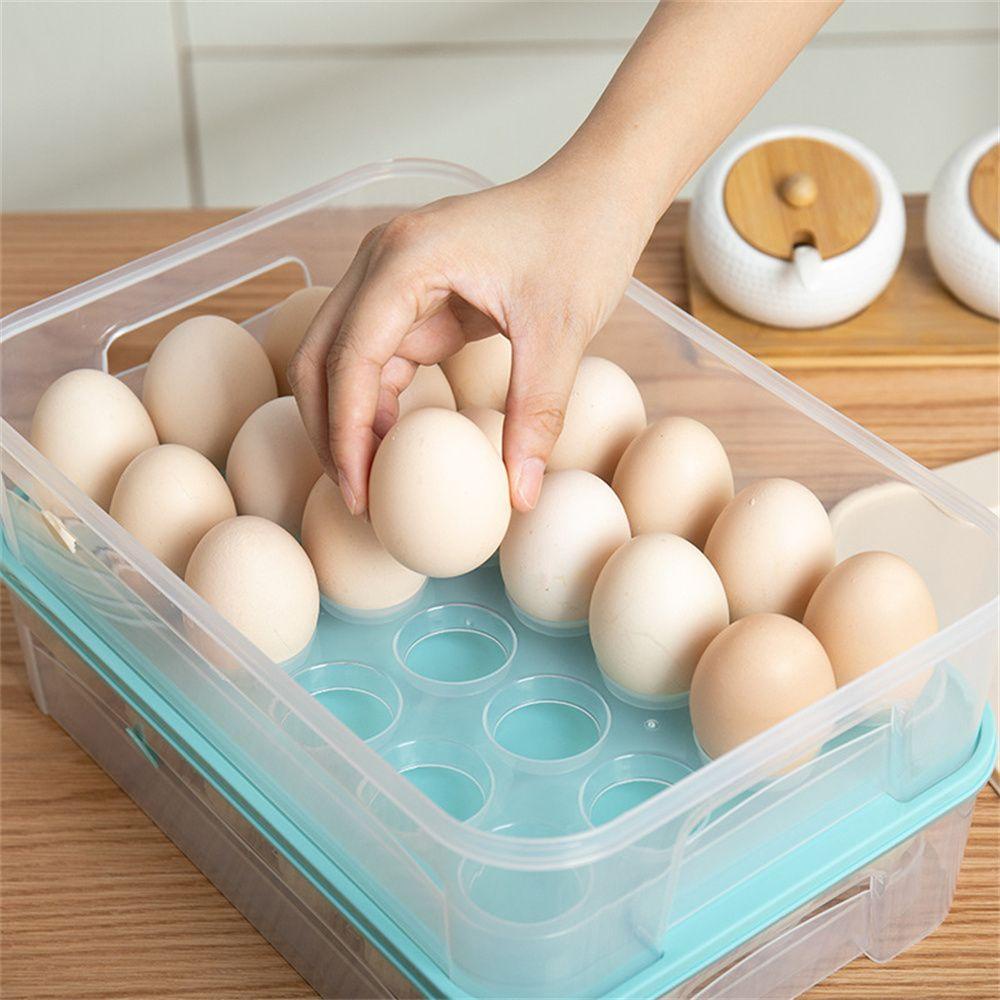 Solighter Egg Carton Storage Box Superimposable Home Storage Fresh-keeping Box