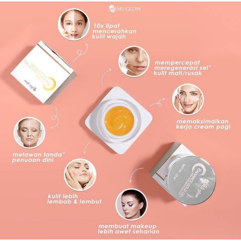 Radiance Gold Gel Ms Glow Original JEL Perawatan Wajah glowing