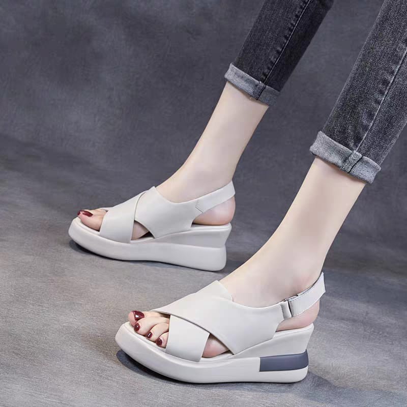 COD POS M60 Sepatu Sandal Import Wanita Wedges Korean Premium Quality