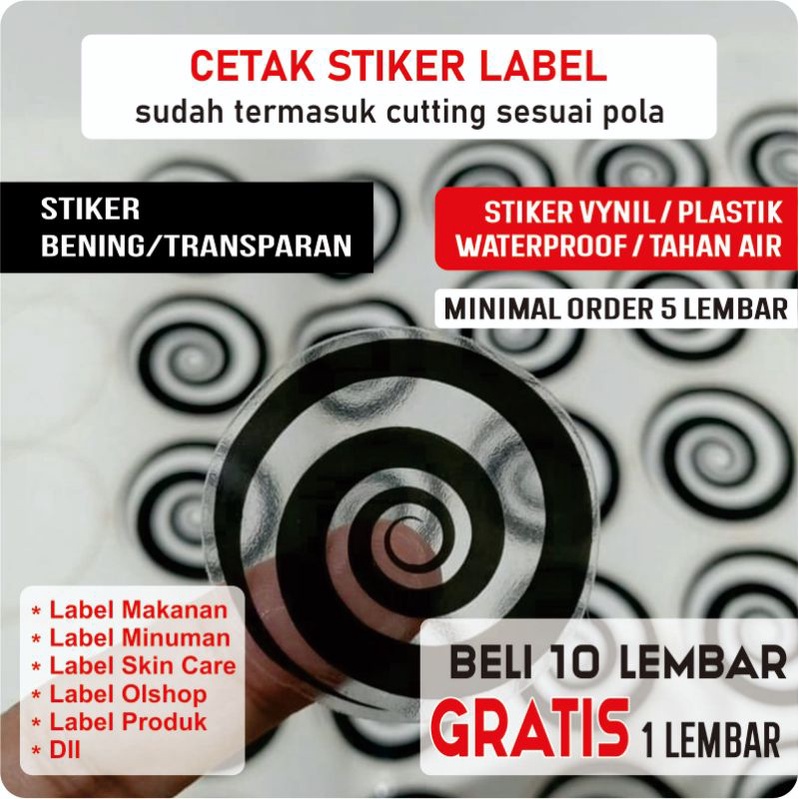 

Stiker TRANSPARAN stiker BENING