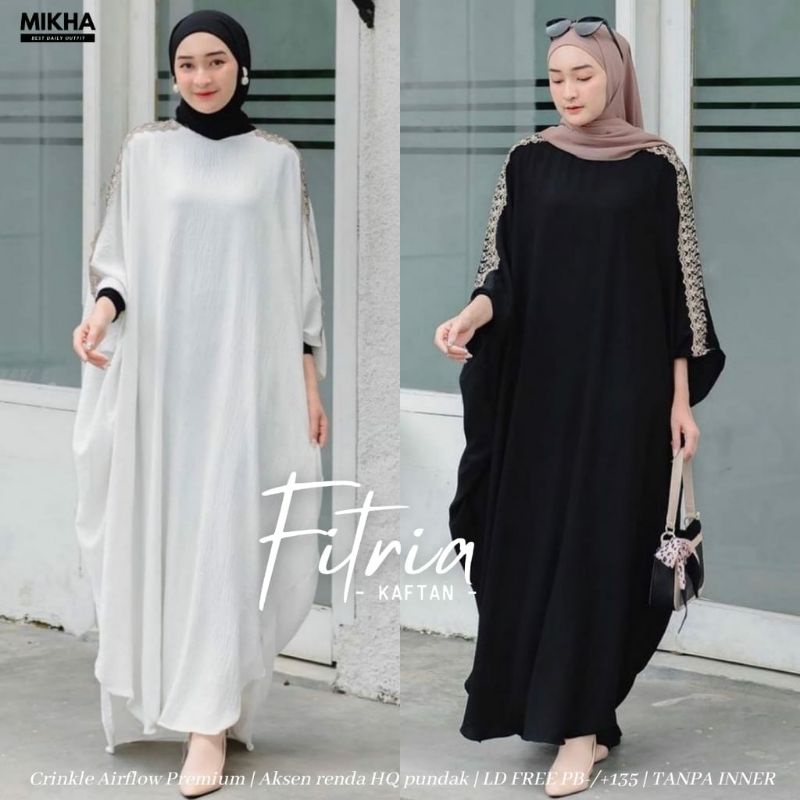 Gamis Polos Fitria Kaftan crinkle airflow premium