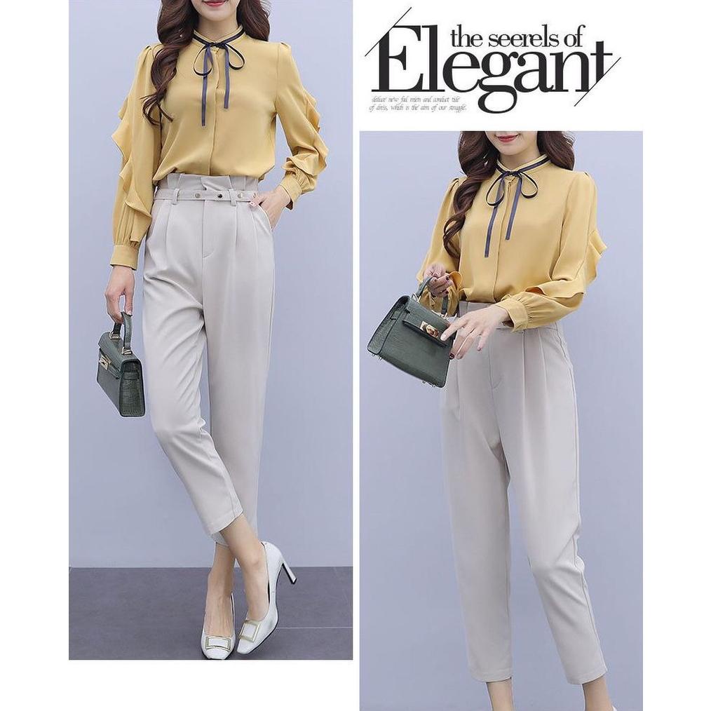 R.A - Nomi Set L Setelan Baju 2In1 Kerja Matt Wollycrepe Fashion Wanita Terlaris