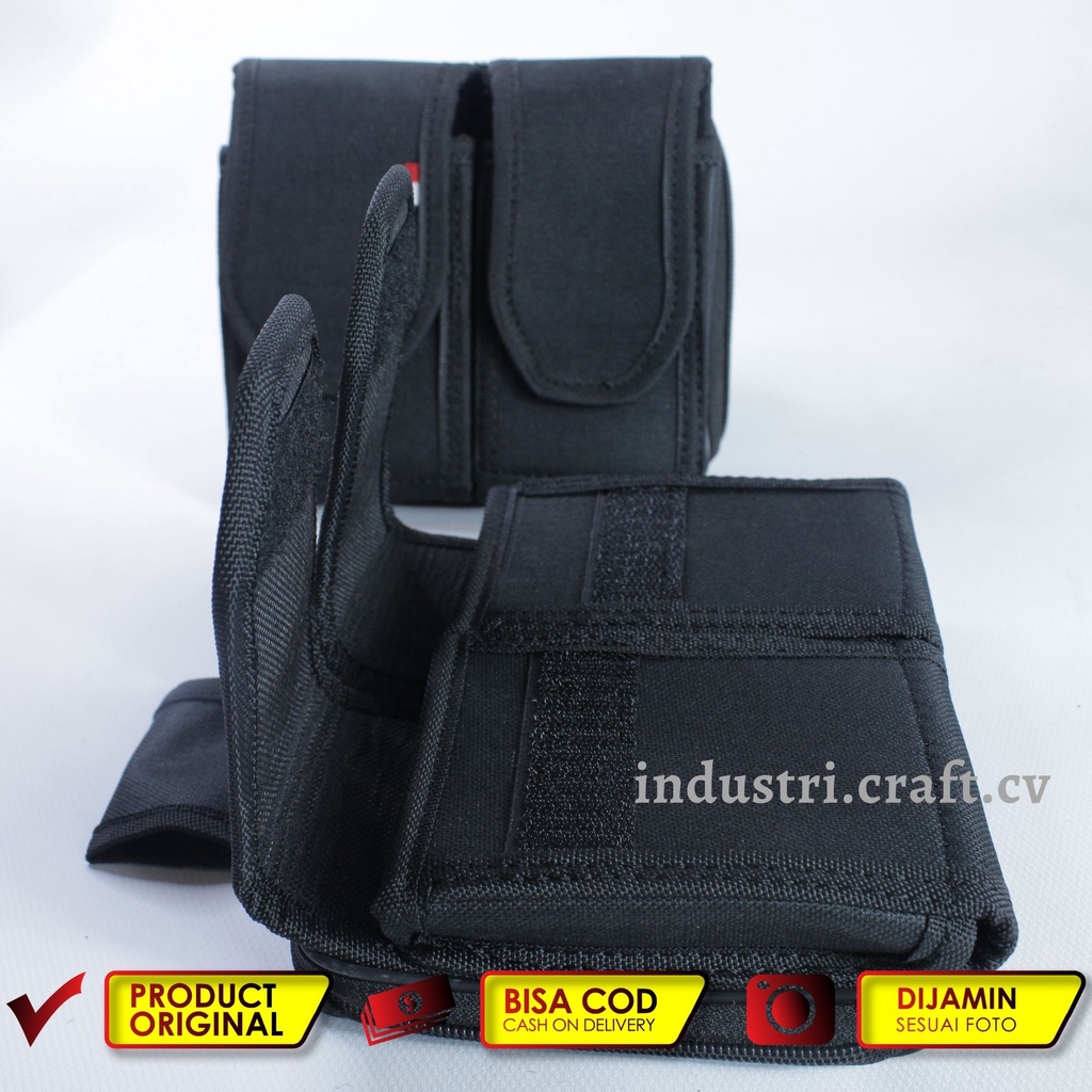 Tempat Sarung HP Pinggang KANVAS Tas Dompet Handphone Pria Resliting Pouch Hp Pria Tempat Magazine - TM02