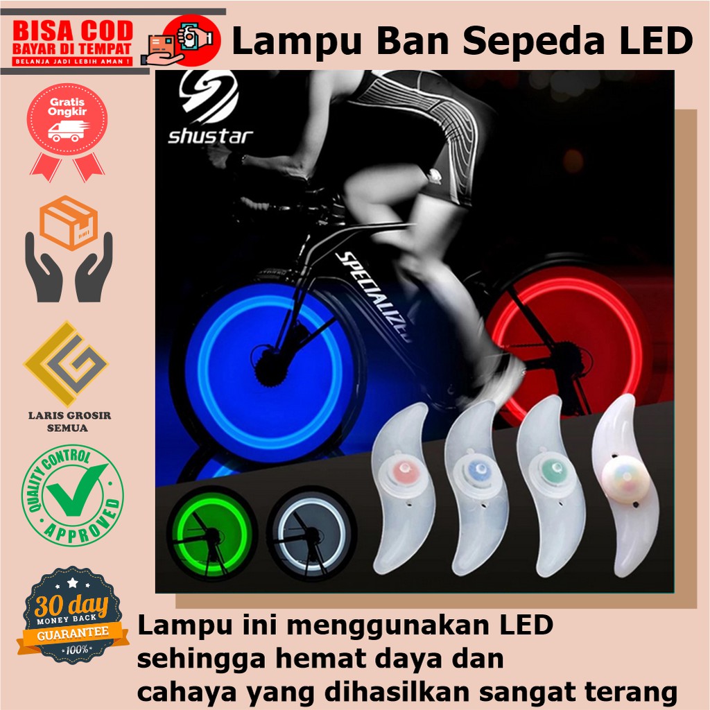 Lampu Ban Sepeda Colorful LED Bicycle Wheel Light Jari jari Spoke tire Rims Velg