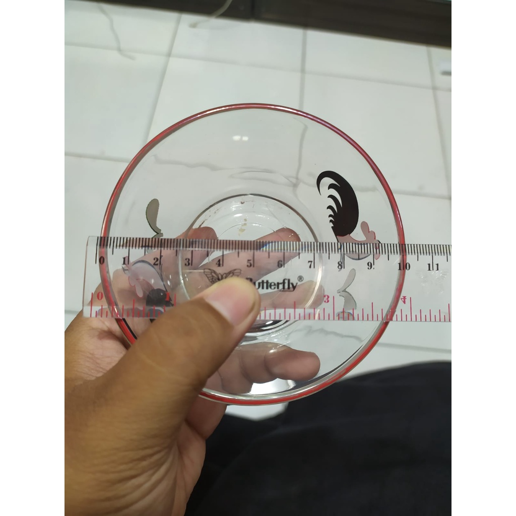 MANGKOK JAGO BENING BAHAN KACA/BELING diameter 9 - 10cm cocok buat souvenir