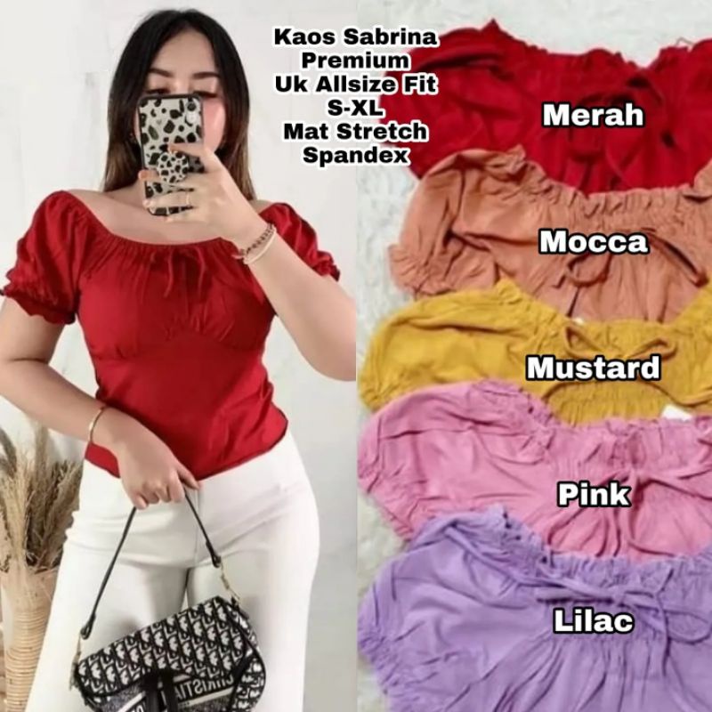 Sabrina Spandex Premium - Kaos Sabrina - Kaos Spandex - Kaos Cewek