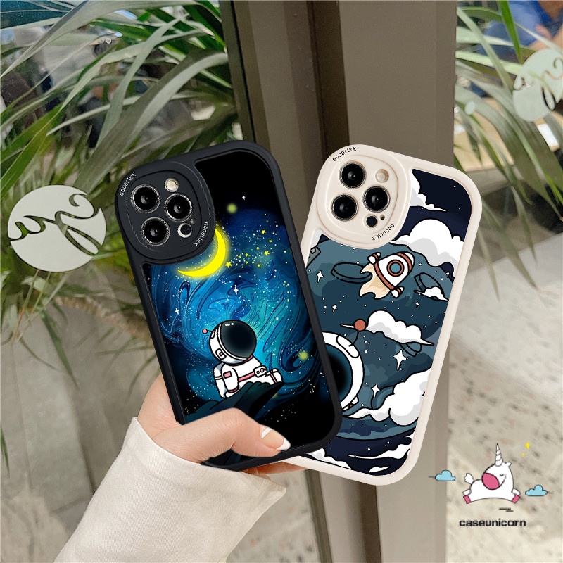 Casing TPU Lembut Astronot Kartun NASA Trendi Redmi A1 12C 10 10A 10C 9 9A 9T 9C NFC K40S POCO X3 F4 M3 Redmi Note 10 10s 11 Note11Pro Note 8catatan 9 9s 11s Note 9Pro Note 10Pro