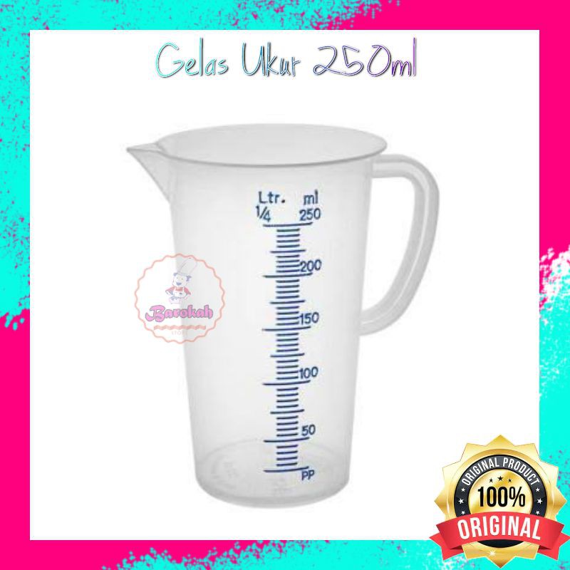 Gelas Ukur 250ml plastik acrylic / Measuring Cup / Gelas Takar