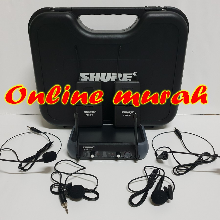 mic shure pgx 242 pgx242 free koper clipon headset