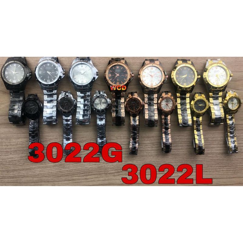 Terima Cod)Jam Tangan Couple Rolex Fashion Strap Rantai)1pasang aku