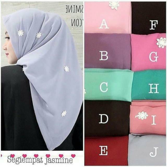 Segiempat Jasmine White / Segiempat Melati / Hycon Motif Bunga / Jasmine Square