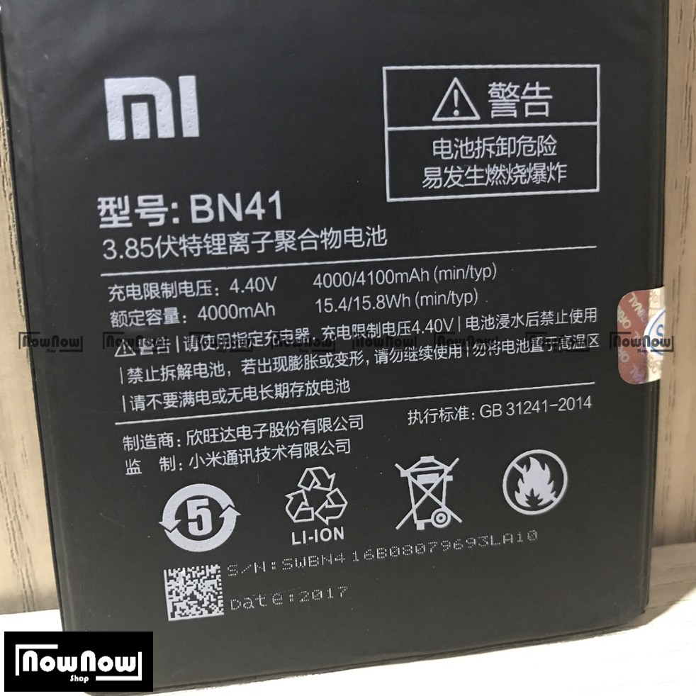 Baterai XiaoMi Redmi Note 4 BN41 Mediatek Original Batre Batrai Battery HP