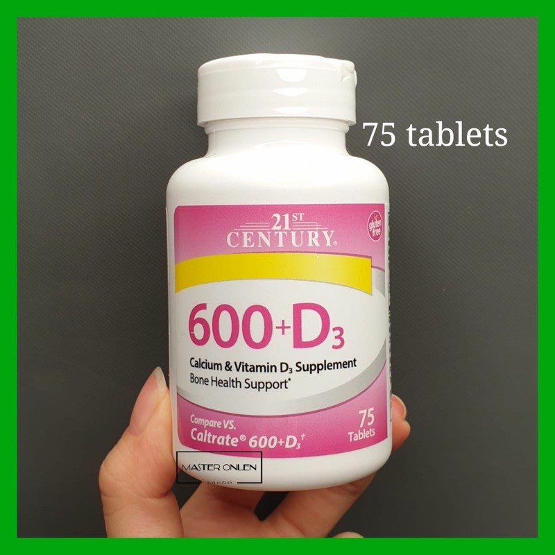 Calcium 600 + D3 21st Century 75 tablet setara kirkland calcium 600