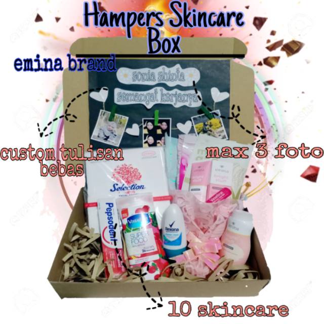Hampers skincare box gift / gift box / emina brand