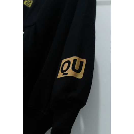 Hoodie oversize unisex original OENIQU Motif QUQU BLACK