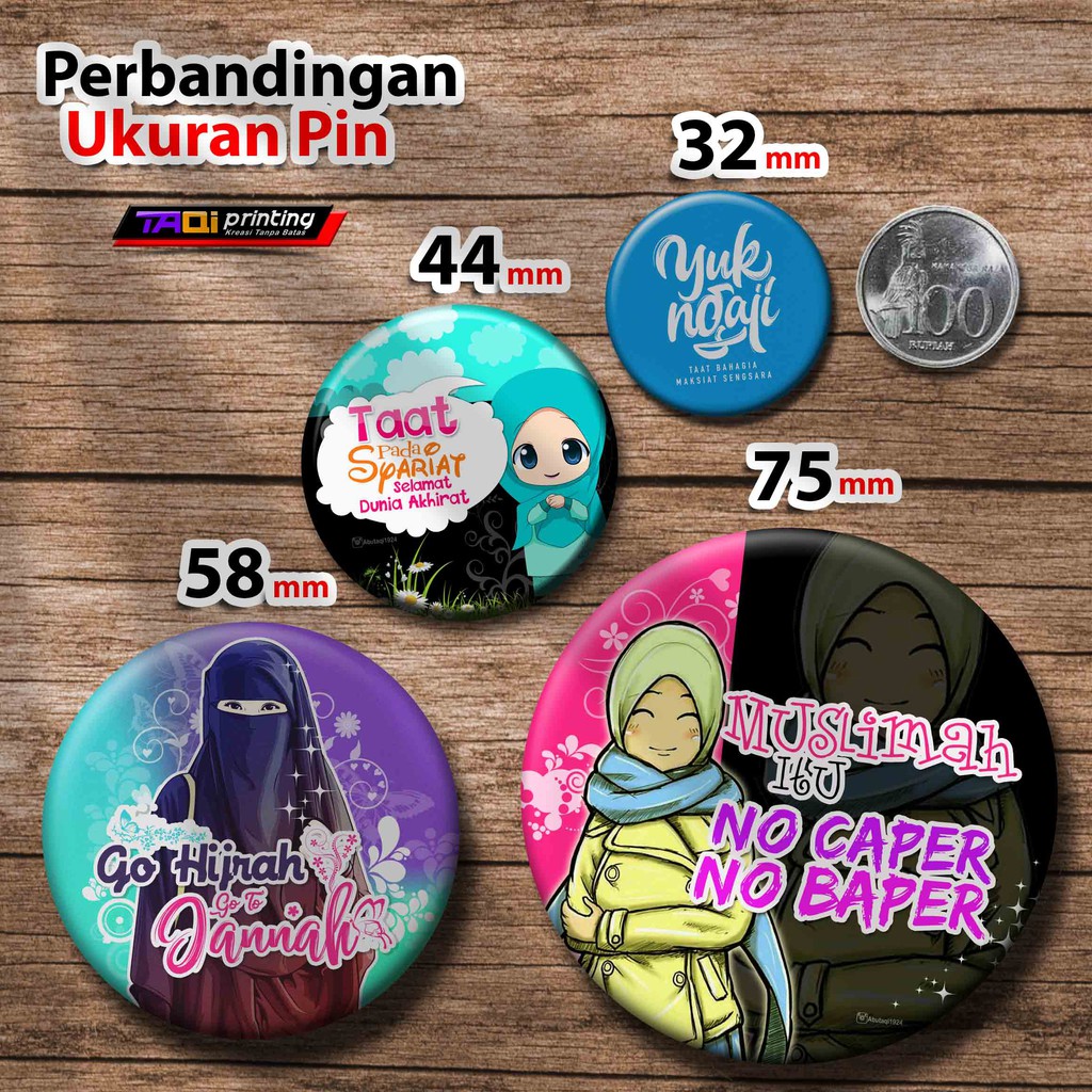 Pin Dakwah Yuk Ngaji Size 75 mm