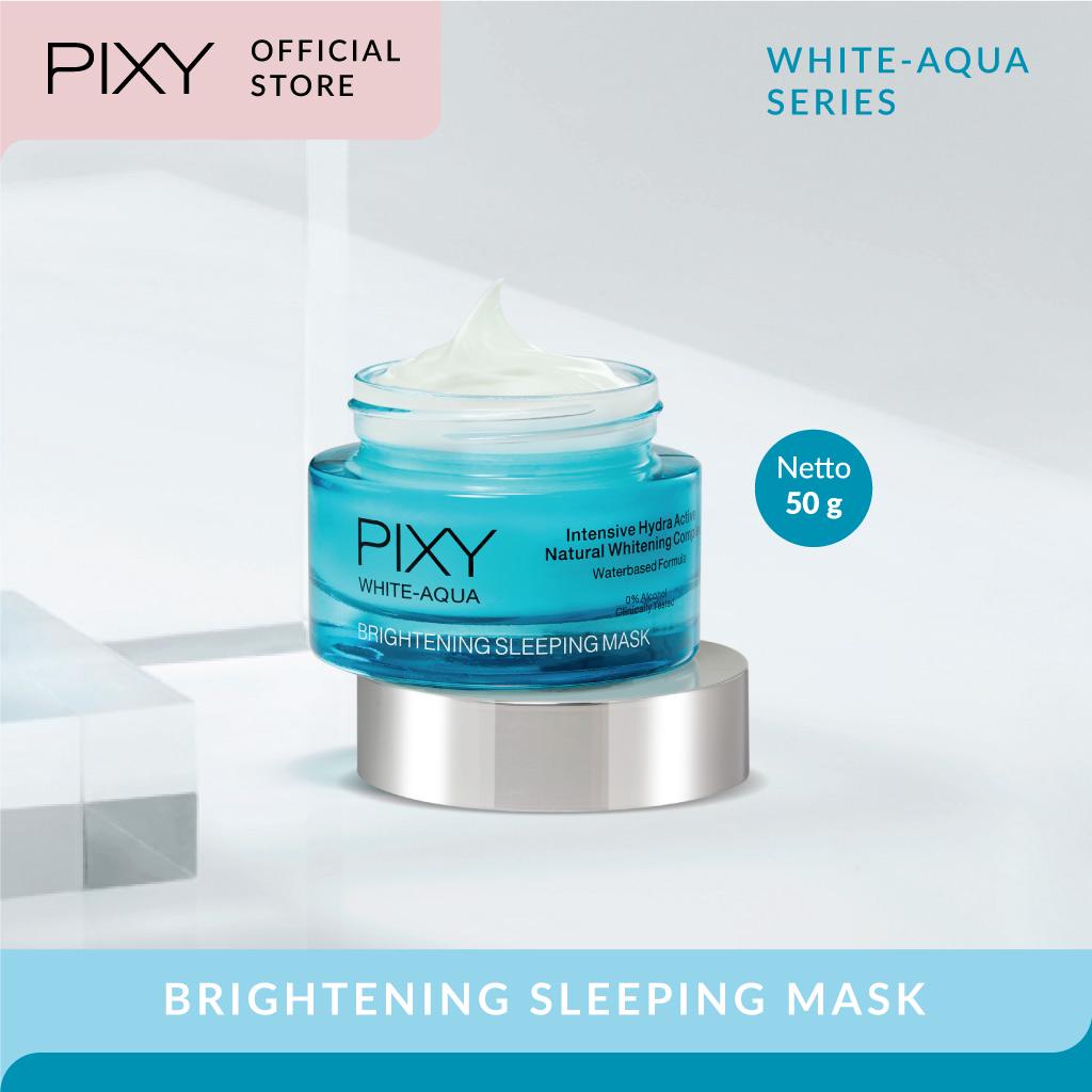 Ningrum Kecantikan Perawatan Wajah White Aqua Brightening Moisturizer | Sleeping Mask 18g/50g PIXY Ori - 8040