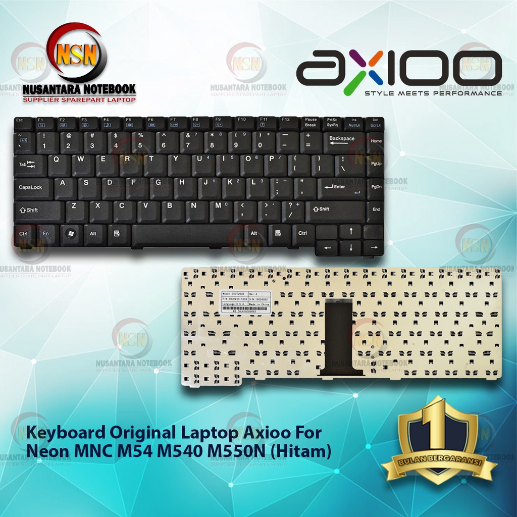 Keyboard Original Laptop Axioo Neon MNC M54 M540 M550N - Hitam