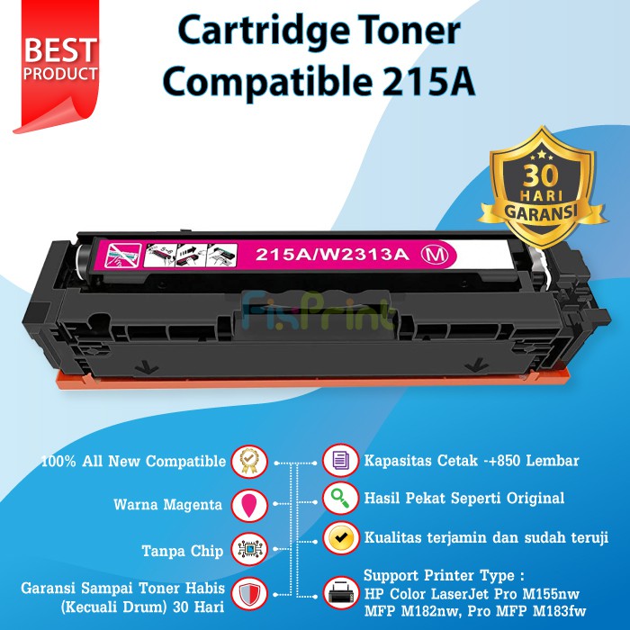 Cartridge Toner Compatible HP 215A W2313A W2312A W2311A W2310A Printer M155nw M182nw M183