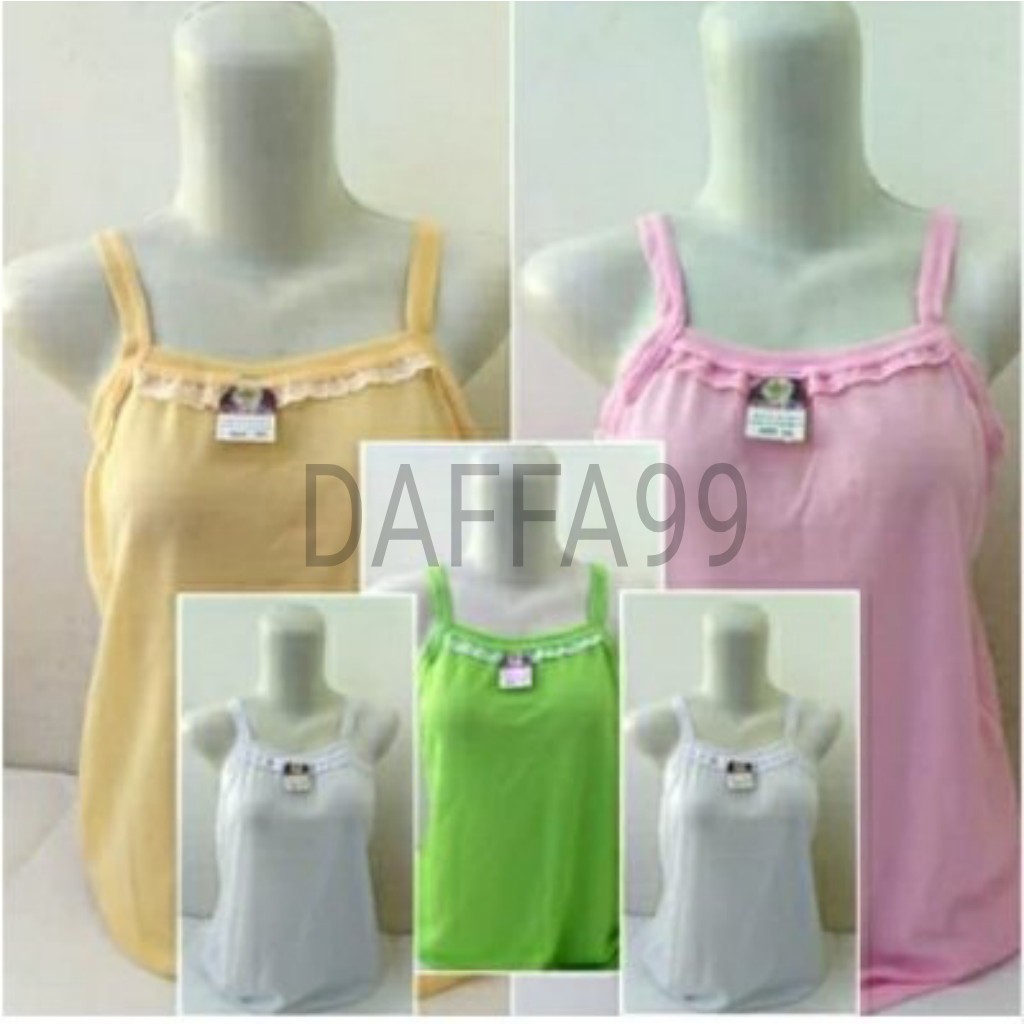 Kaos Dalam Anak/ Singlet Anak TK - SD dan Balita Warna Size M L XL 3L Aksen RENDA