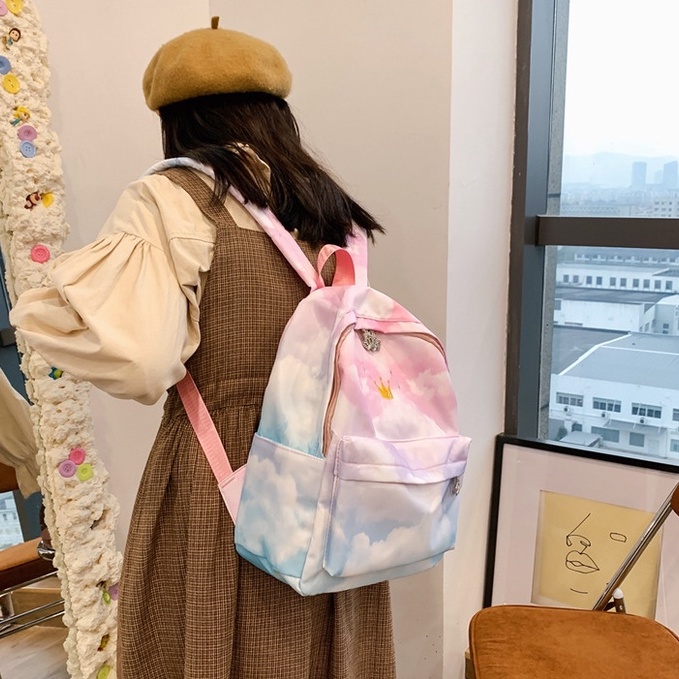 Tas Ransel Wanita Sekolah Backpack Starry Sky Import Murah