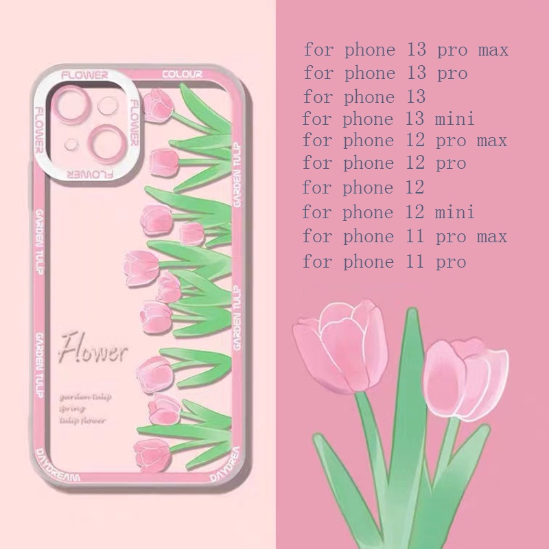 Soft Case Silikon TPU Transparan Shockproof Motif Bunga Untuk IPhone 14 13 12 11 Pro XS Max X XR 8 7 6 6S Plus