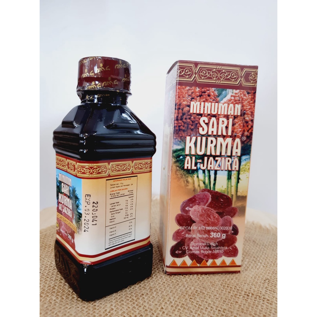 

Sari Kurma Al JAZIRA Original 360gr / Minuman Sari Buah Kurma Asli / Sari Kurma Alami / Madu Kurma