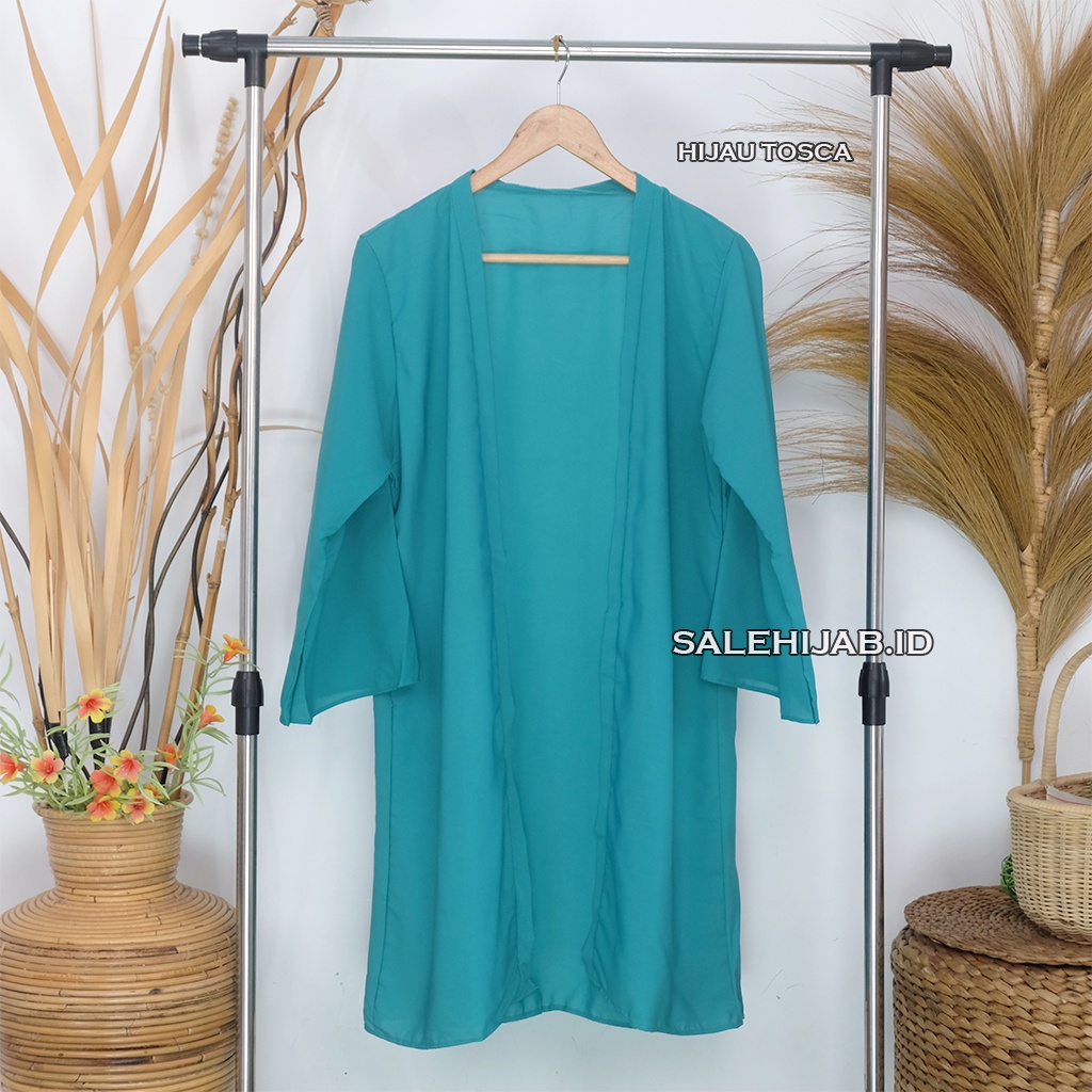 LONG CARDIGAN WOLFIS PREMIUM (cardi / cardy woolpeach)-HIJAU TOSCA